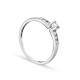 Anillo de oro blanco 18K con diamante 0.076CT
