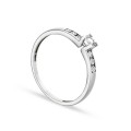 Anel em ouro branco 18K diamante de 0.076 ct