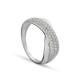 Anel em ouro branco 18K cruzado com diamante 0.10CT