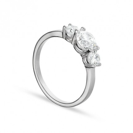 Anillo de plata 3 circonitas