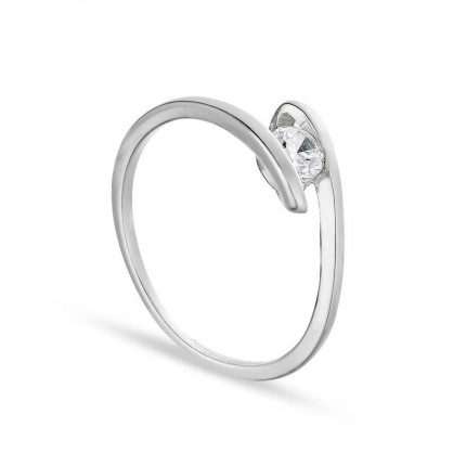 Anillo de plata circonita 4MM