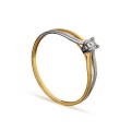 Anel em ouro amarelo 9K bicolor com diamante