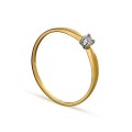 Anel em ouro amarelo 9K entrelaçado diamante 0.001CT