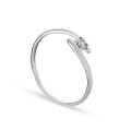 Anel em ouro branco 9K invisível com diamante 0.01CT