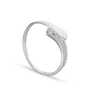 Anel em ouro branco 9K com diamante 0.023CT
