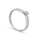 Anel em ouro branco 9K decorado com diamante 0.03CT