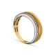 Anillo de oro amarillo 9K doble aro bicolor diamante 0.015CT