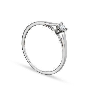 Anillo de oro blanco 9K con diamante de 0.08CT