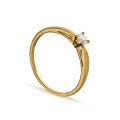 Anel em ouro amarelo 9K 4 garras e diamante 0.13CT