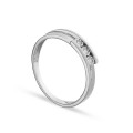 Anel em ouro branco 9K trilogy e diamante 0.045CT