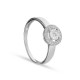 Anel em ouro branco 9K circulo e diamante 0.046CT