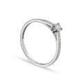 Anel em ouro branco 9K decorado com diamante 0.06CT