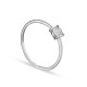 Anel em ouro branco 9K ilusão e diamante 0.04CT