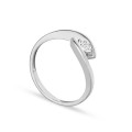 Anel em ouro branco 9K ilusão invisível de diamante 0.029CT