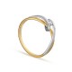 Anillo de compromiso de oro bicolor 9K invisible y diamante 0.04CT