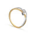 Anel em ouro bicolor 9K invisível de diamante 0.04CT