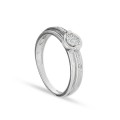 Anel em ouro branco 9k com diamante de 0.041CT