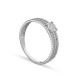 Anillo de compromiso de oro blanco 9K decorado con diamante 0.046CT
