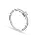 Anillo de compromiso de oro blanco 9K decorado con diamantes 0.12CT