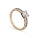 Anillo bañado en oro con 4 garras