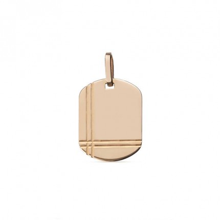 Pendente placa em ouro amarelo 9 kt