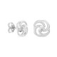 Pendientes de oro blanco 9 KT con flor y circonita