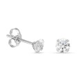 Brincos em ouro branco 9 kt com zircónia de 4mm