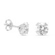 Pendientes de oro blanco 9 KT con circonita de 6 mm