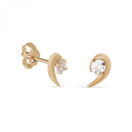 Brincos em ouro amarelo 9 kt com gota e zircónia
