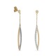 Pendientes largos de oro bicolor 9 KT con circonita