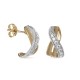 Brincos em ouro bicolor 9 kt entrelaçados zircónia