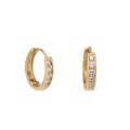 Argolas 9 mm em ouro amarelo 9 kt zircónia