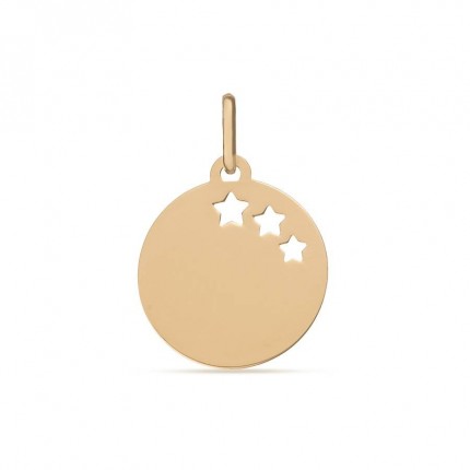 Colgante de oro amarillo 9 KT con 3 estrellas perforadas