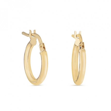 Argolas lisas em ouro amarelo 9 kt de 10mm