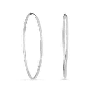Argolas tubulares em ouro branco 9 kt 40mm