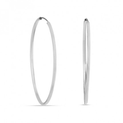 Argolas tubulares em ouro branco 9 kt 40mm