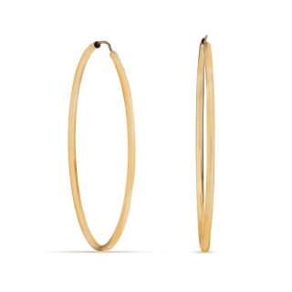 Argolas tubulares em ouro amarelo 9 kt 40mm