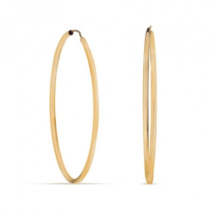 Pendientes Aro tubulares de oro amarillo 9 KT de 40mm