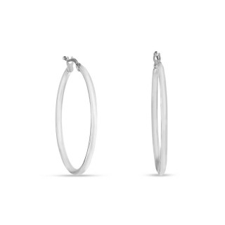 Pendientes Aro de oro blanco 9 KT de 30mm