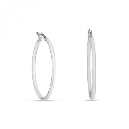 Pendientes Aro de oro blanco 9 KT de 30mm