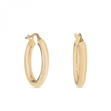 Pendientes Aro tubular de oro amarillo 9 KT de 15mm