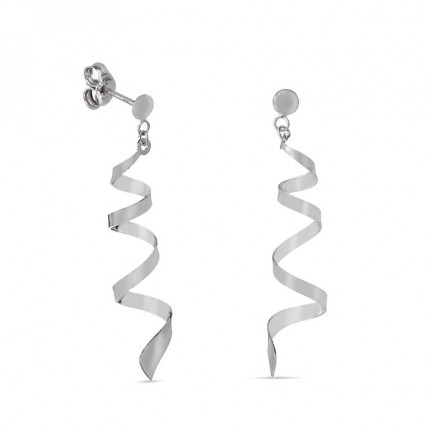 Brincos em ouro branco 9 kt com espiral