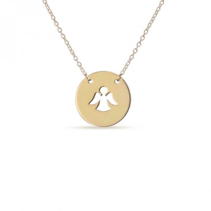 Colar em ouro amarelo 9 kt de 40cm com ángel