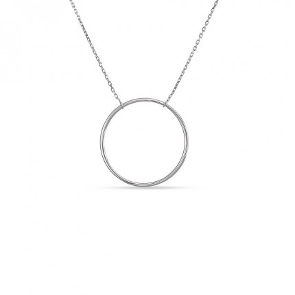 Collar de oro blanco 9 KT con círculo de 42cm