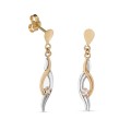 Brincos em ouro bicolor 9 kt com espiral
