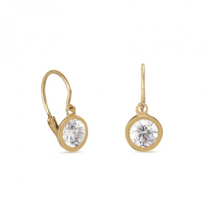 Brincos em ouro amarelo 9 kt com chatón