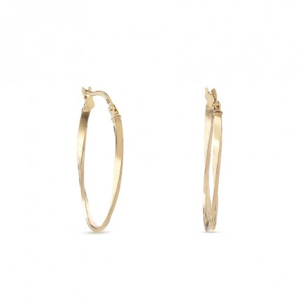 Argolas em ouro amarelo 9 kt retorcidos