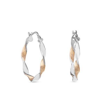 Pendientes Aro de oro bicolor 9 KT de 20mm