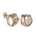 Argolas em ouro tricolor 9 kt tubulares