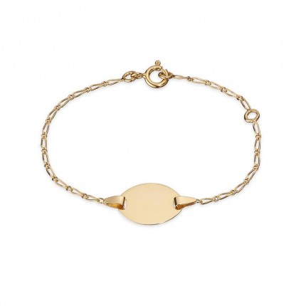 Pulseira em ouro amarelo 9 kt identificação